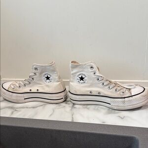 Converse white high-top platform Chuck Taylor sneakers women’s size 5